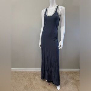 James Perse Sleeveless Maxi Dress Charcoal Gray Stretchy Long Racerback Beach